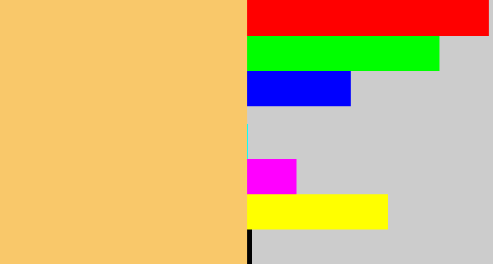 Hex color #f9c86a - light mustard