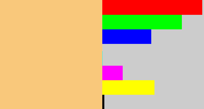 Hex color #f9c87b - sandy