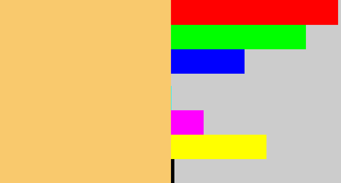 Hex color #f9c96d - light mustard