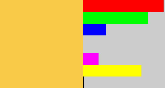 Hex color #f9ca47 - maize