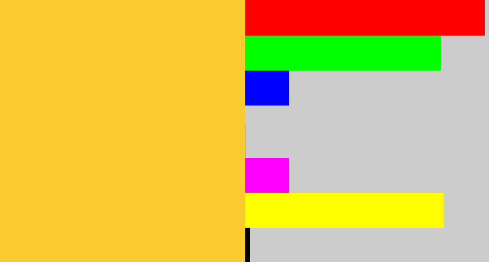 Hex color #f9cb2f - sun yellow