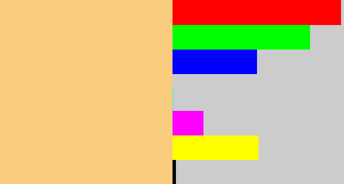 Hex color #f9cc7d - sandy