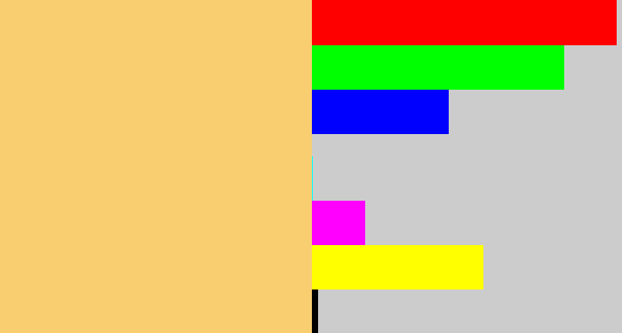 Hex color #f9ce71 - sandy