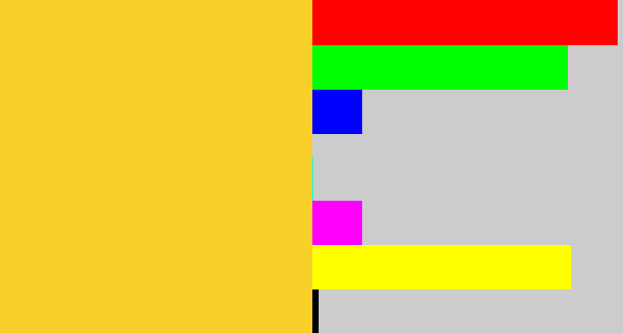 Hex color #f9d02a - sun yellow