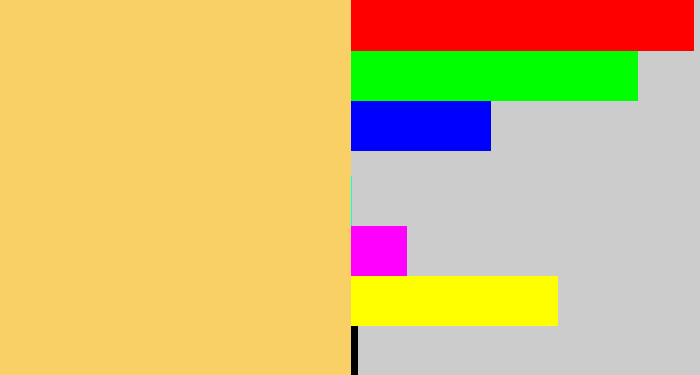 Hex color #f9d065 - light mustard