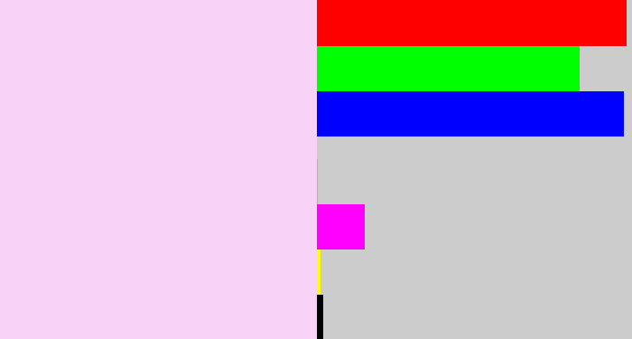 Hex color #f9d3f7 - pale mauve