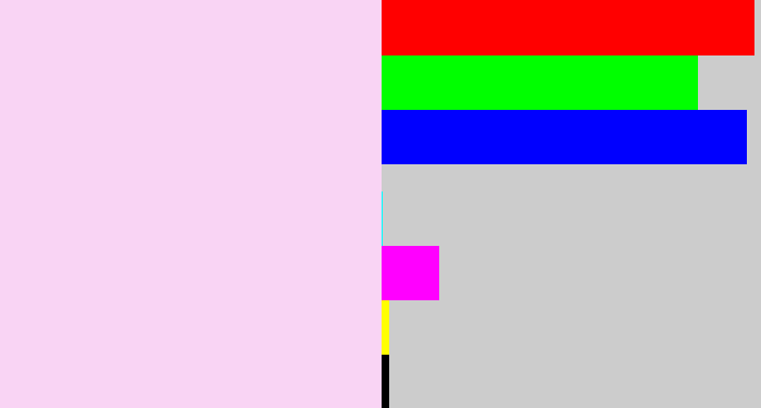 Hex color #f9d4f4 - pale mauve