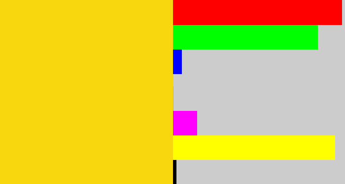 Hex color #f9d70e - dandelion