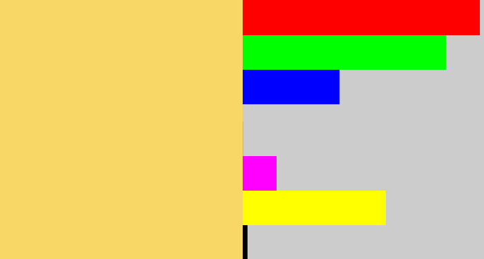 Hex color #f9d767 - light mustard