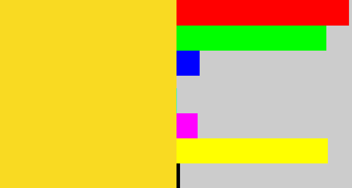 Hex color #f9da22 - sun yellow