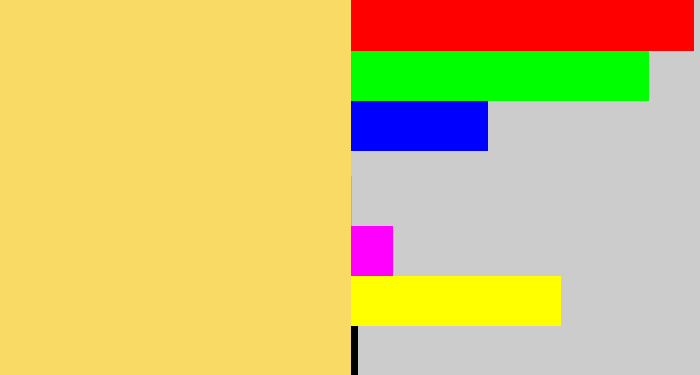 Hex color #f9da64 - light mustard