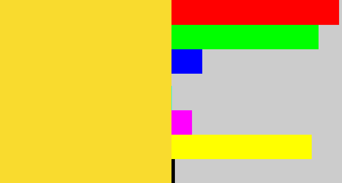 Hex color #f9db2e - sun yellow