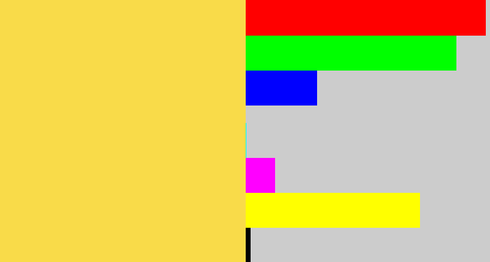 Hex color #f9db49 - maize