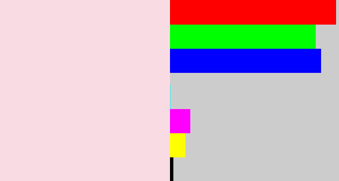 Hex color #f9dbe3 - light pink