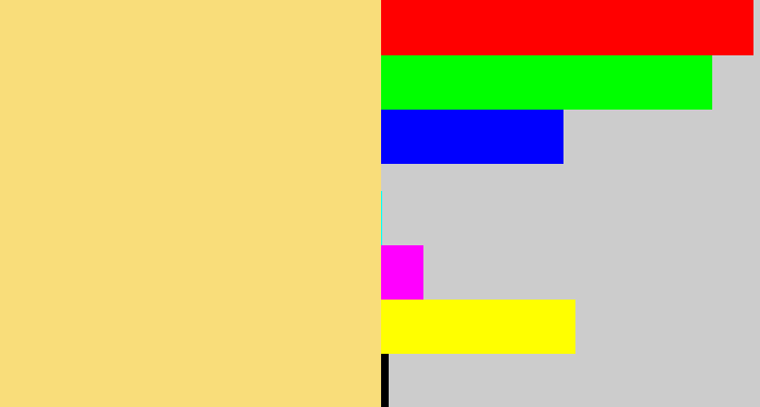 Hex color #f9dd7a - wheat