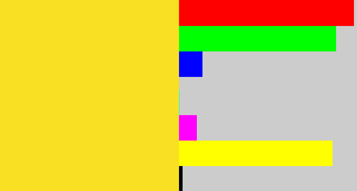 Hex color #f9e022 - sun yellow