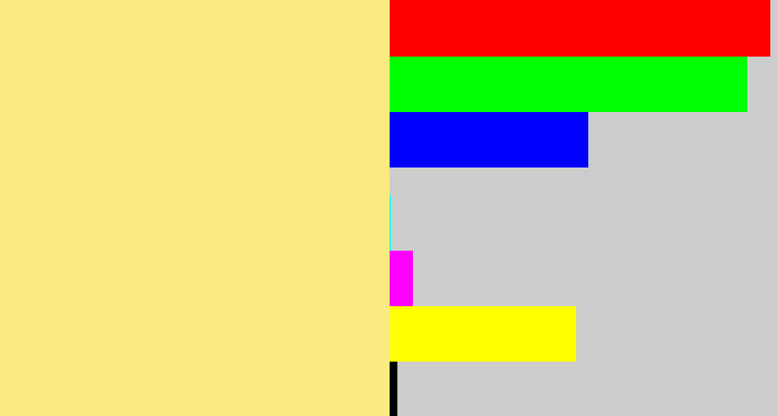 Hex color #f9eb81 - straw