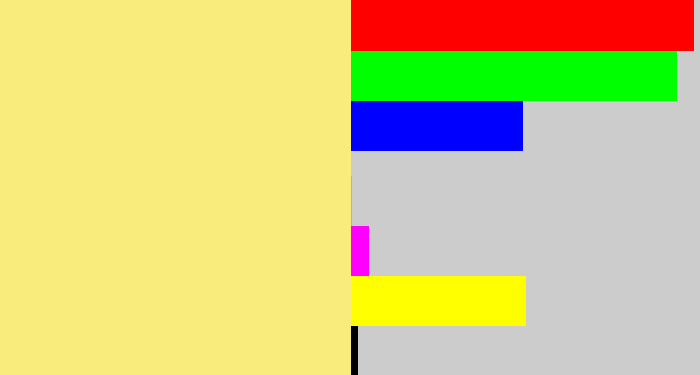 Hex color #f9ec7c - sandy yellow