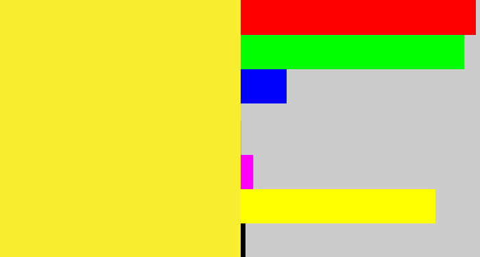 Hex color #f9ed30 - off yellow