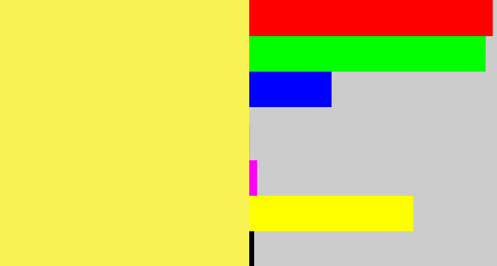 Hex color #f9f255 - lemon