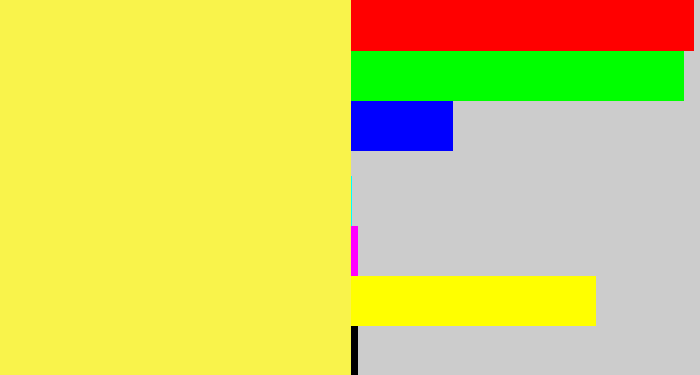 Hex color #f9f34b - banana yellow