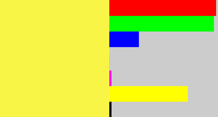 Hex color #f9f546 - banana yellow