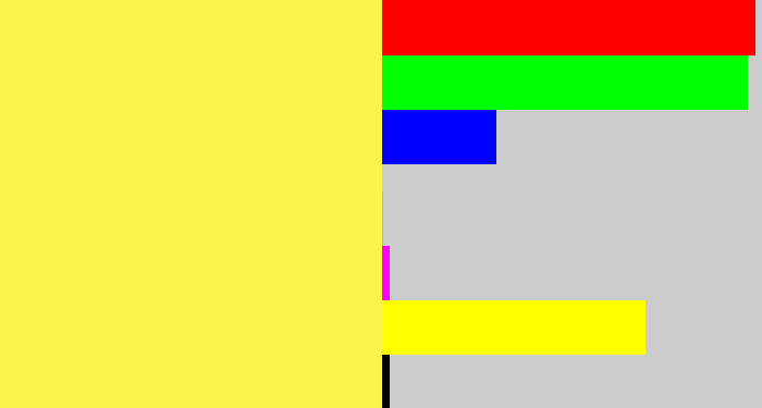 Hex color #f9f54c - banana yellow