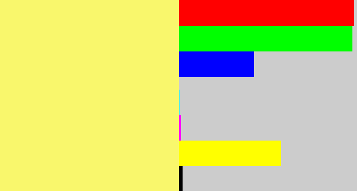 Hex color #f9f76c - pastel yellow
