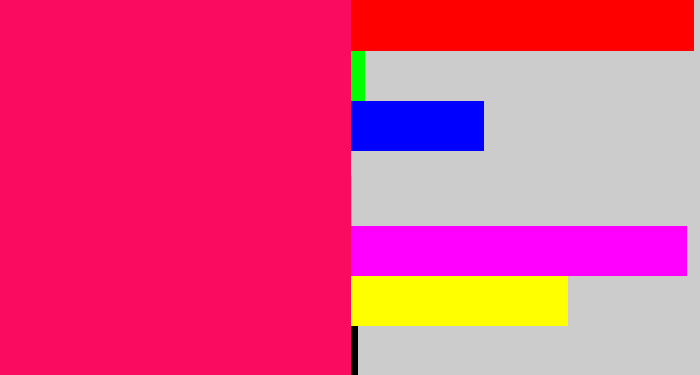 Hex color #fa0b60 - pink red