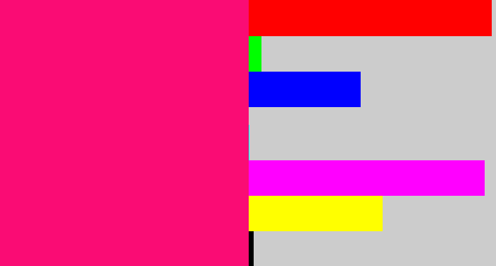 Hex color #fa0c74 - strong pink