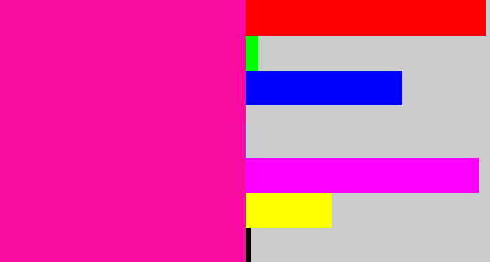 Hex color #fa0ca3 - shocking pink