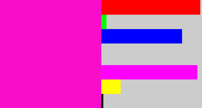 Hex color #fa0ccb - hot magenta