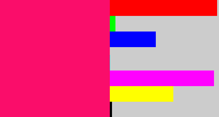 Hex color #fa0d6a - pink red