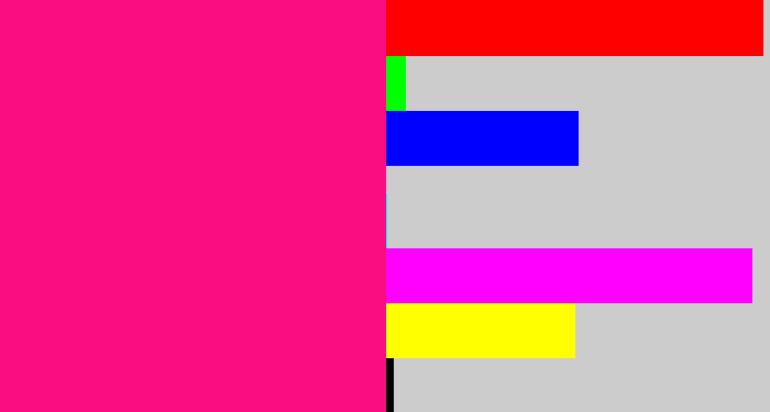 Hex color #fa0d80 - strong pink