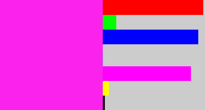 Hex color #fa22ec - pink/purple