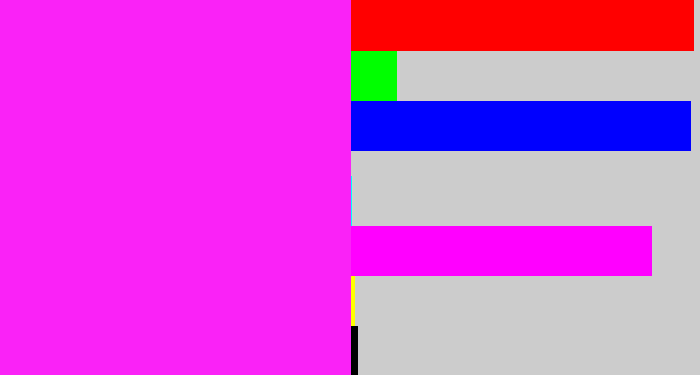 Hex color #fa22f7 - pink/purple