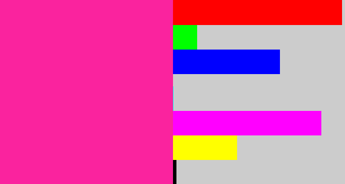 Hex color #fa239e - shocking pink