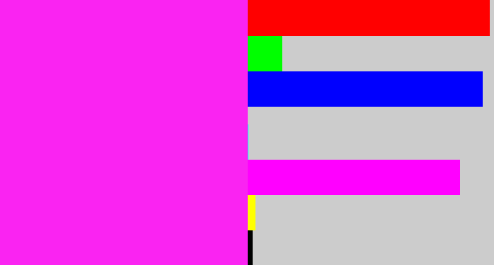 Hex color #fa23f2 - pink/purple