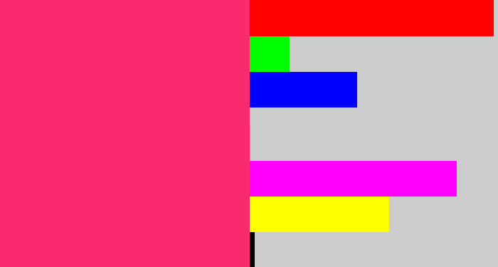 Hex color #fa2a6e - red pink