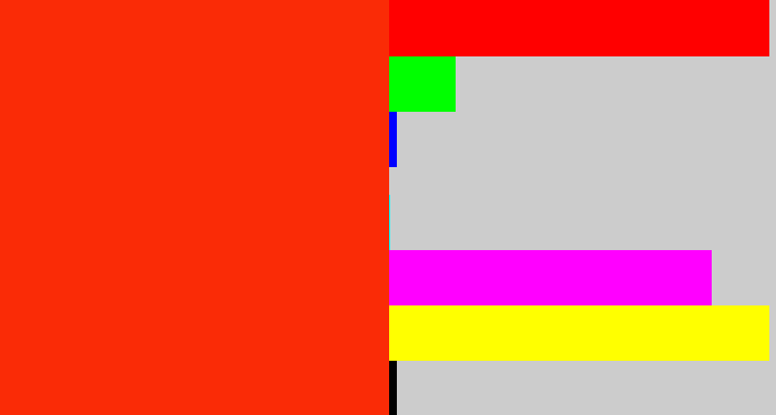 Hex color #fa2b06 - vermillion