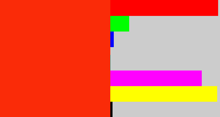 Hex color #fa2b08 - vermillion