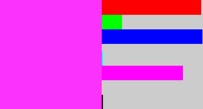 Hex color #fa32fc - pink/purple