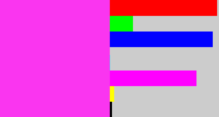 Hex color #fa35f0 - pink/purple