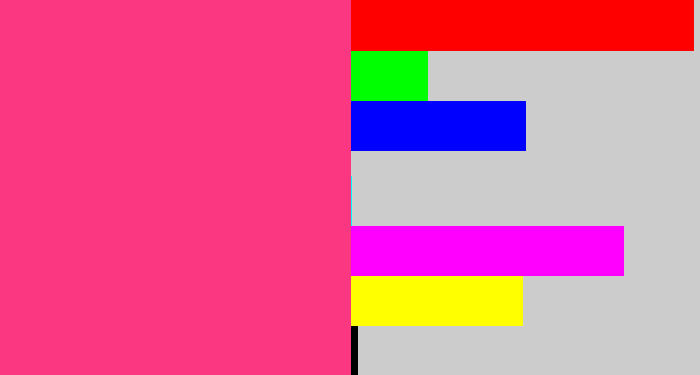 Hex color #fa3780 - warm pink