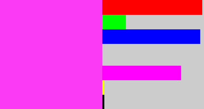 Hex color #fa3af5 - pink/purple