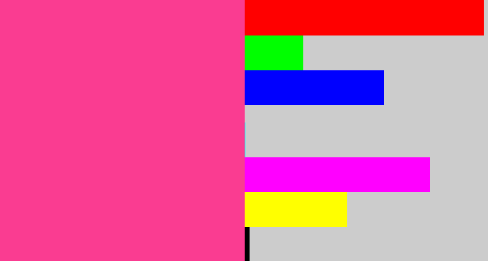 Hex color #fa3c91 - barbie pink