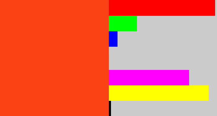 Hex color #fa4214 - orangered