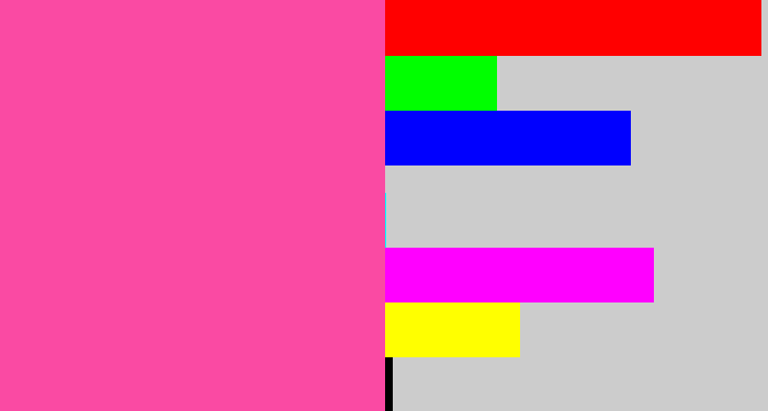 Hex color #fa4aa3 - barbie pink