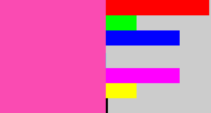 Hex color #fa4bb2 - barbie pink