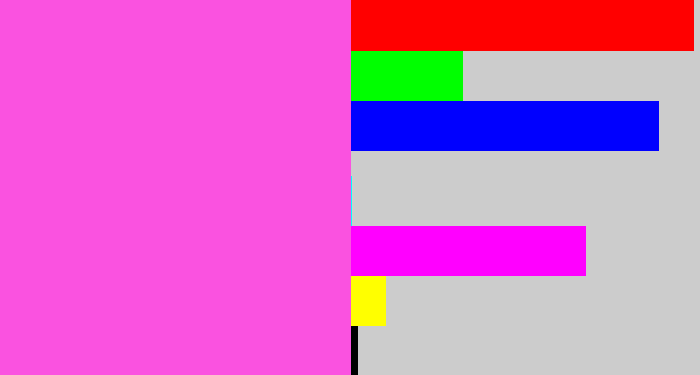 Hex color #fa52e0 - candy pink